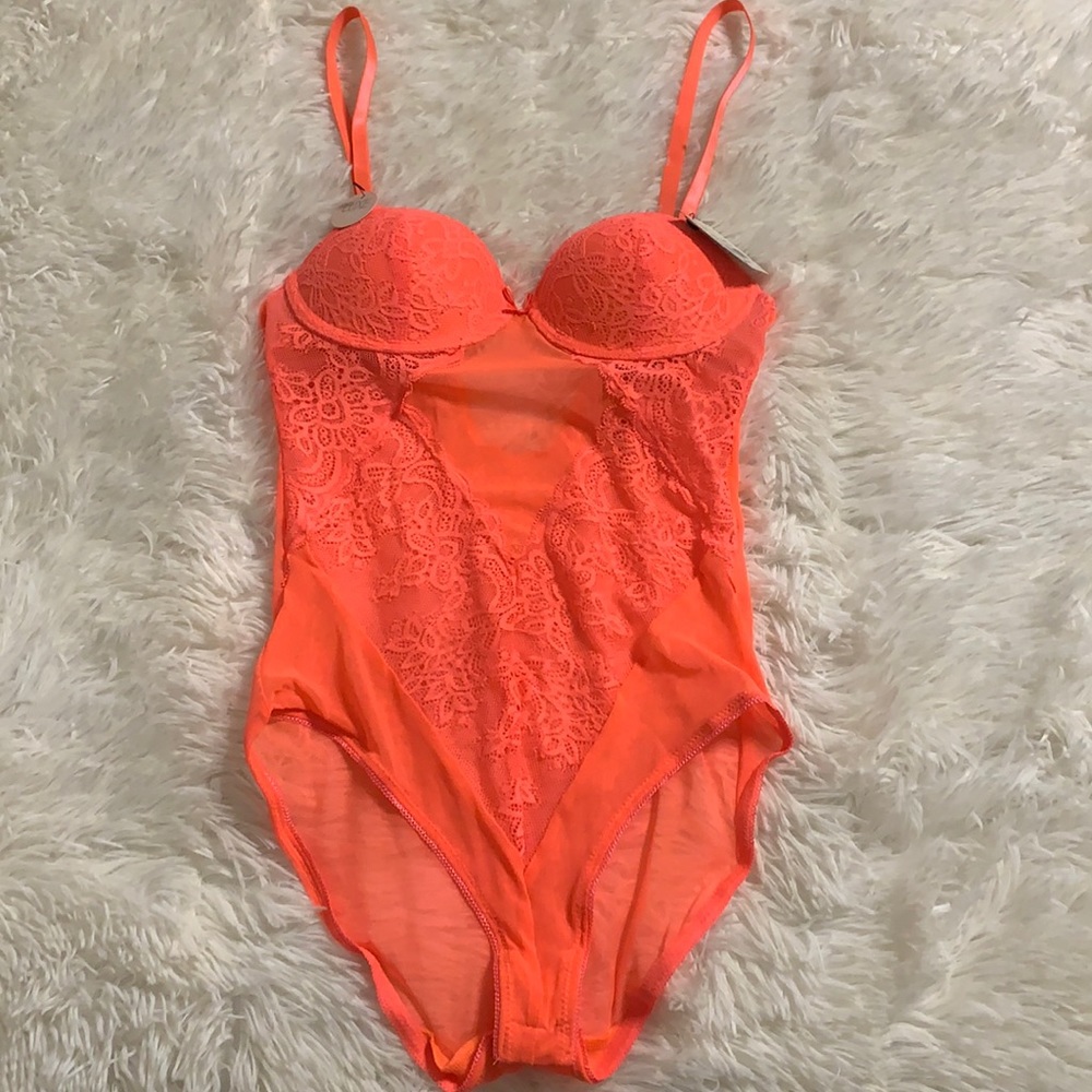 BNWT neon lingerie body suit size small